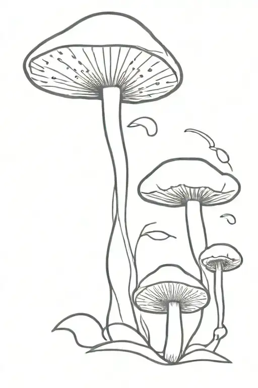 Mushroom Fine Line Vertical Symbols