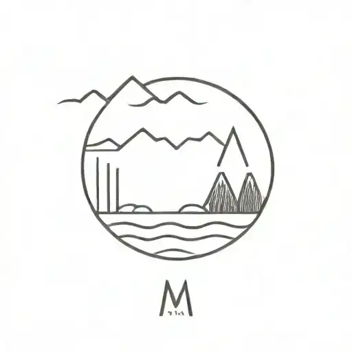 Ocean And Mountains With The Letters M & A