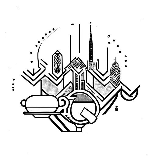 A Coffee Cup With A City Skyline Inside