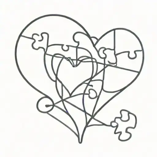 Puzzle Pieces Forming The Shape Of I Love You