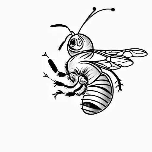 A Art Of A Bee With Dark Colors