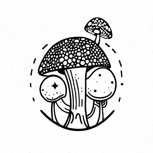 Astronaut With Mushroom-flowers