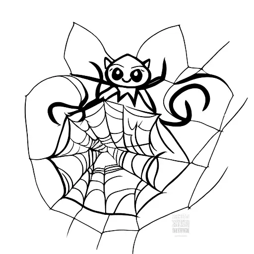 Black Cat Attacking A Spider