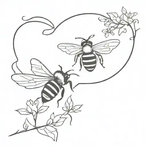 Bee Flying For Couple Holding Hands