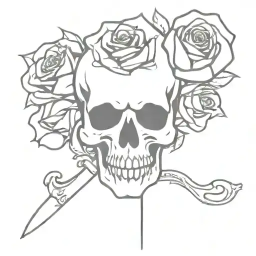 Skull Knife Rose Music
