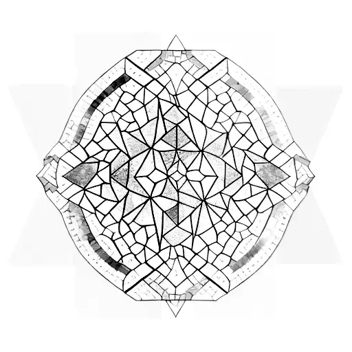 A Geometric Design Of A Shattered Glass Transforming Into A Beautiful Mosaic