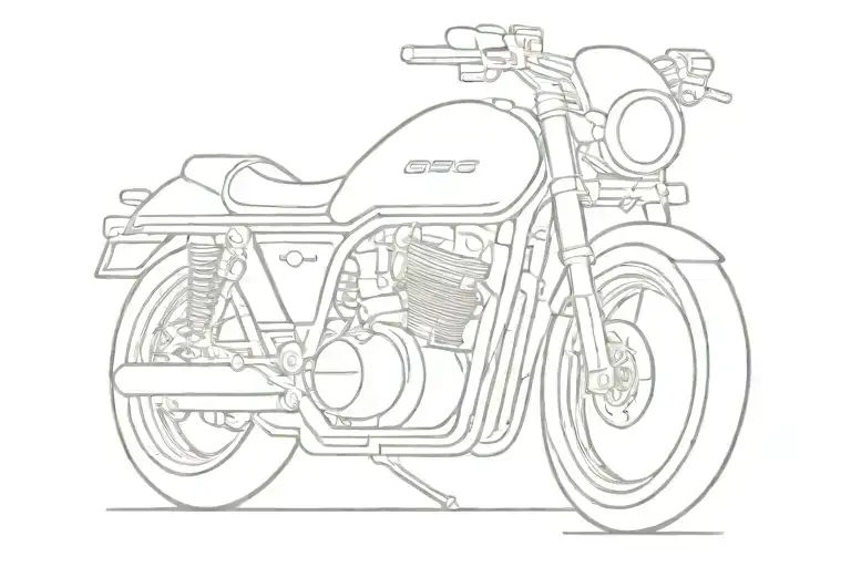 Line Motorcycle With Letters Qbc
