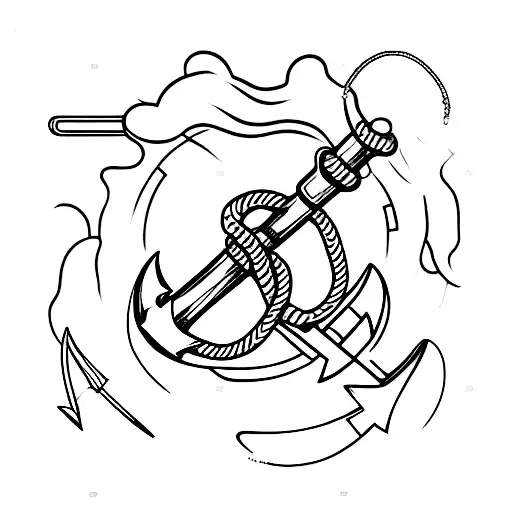 An Anchor Made Of Airsoft Equipment