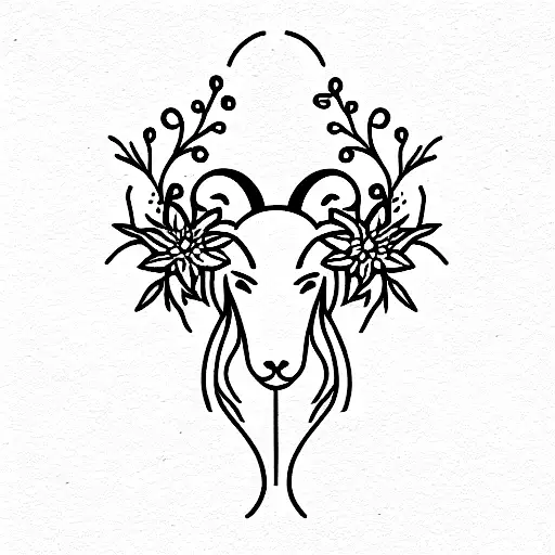 Aries With April Flowers