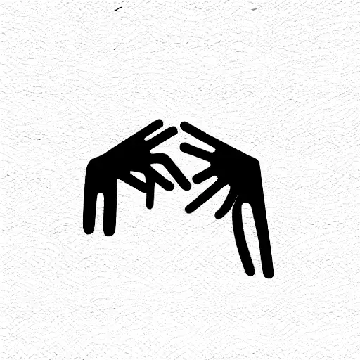 Abstract Tribal Design Of Two People Giving Hands