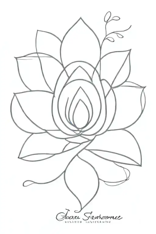 Unalome Symbol Om Lotus Flower