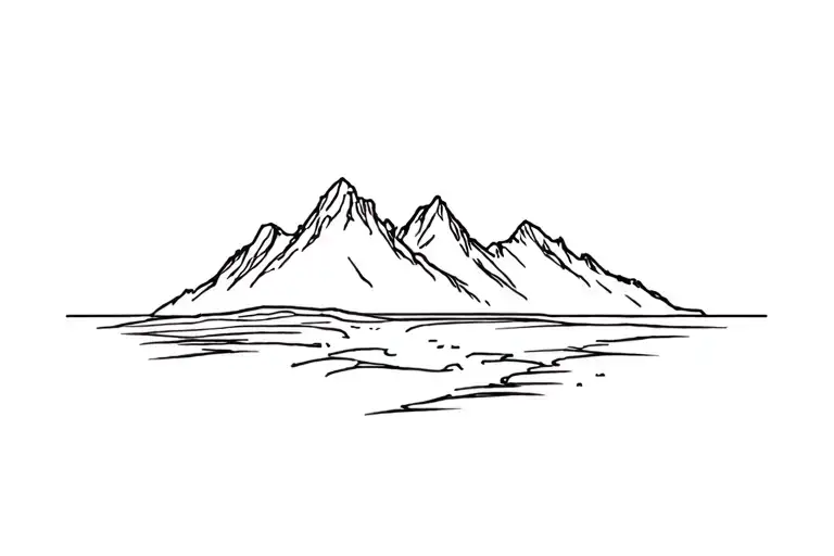 Table Rock Mountains Sc Fine Line Drawing