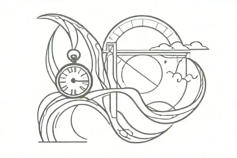 Waves With Bridge And Clock Embedded