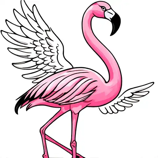 Flamingo With Angel Wings Memorial