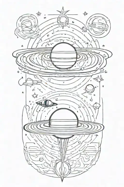 Saturn Coldplay Space Themed Tattoo Design Inspired