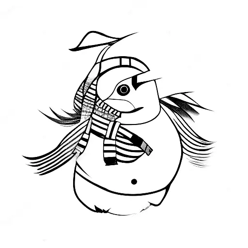 A Minimalist Tattoo Of A Penguin