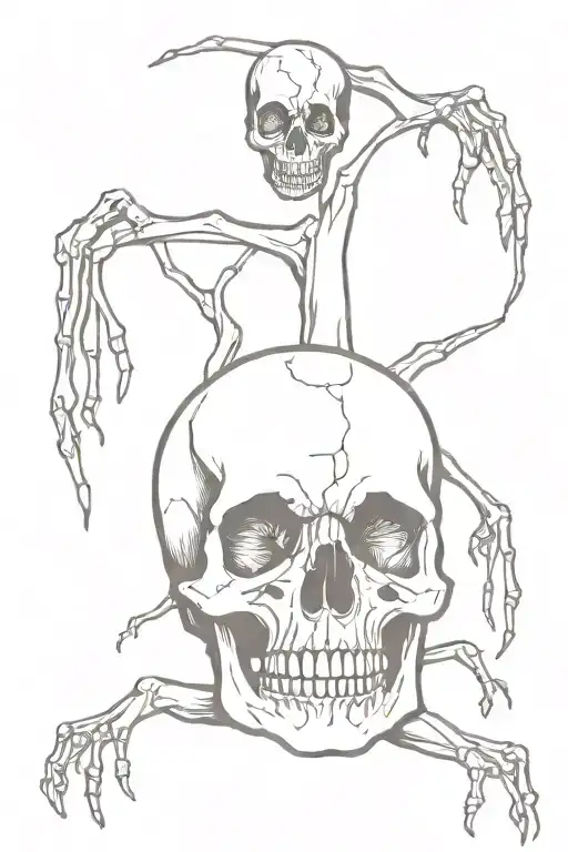 Skull Underground With Eerie Skeletons