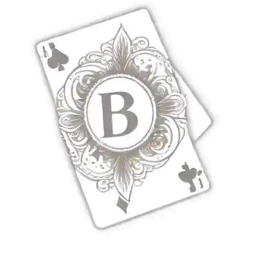 Poker Card With Bj Letters In The Middle
