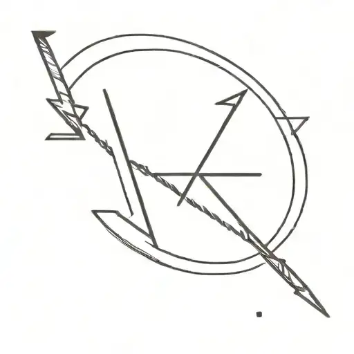 Letter V Pierced Horizontally By An Arrow