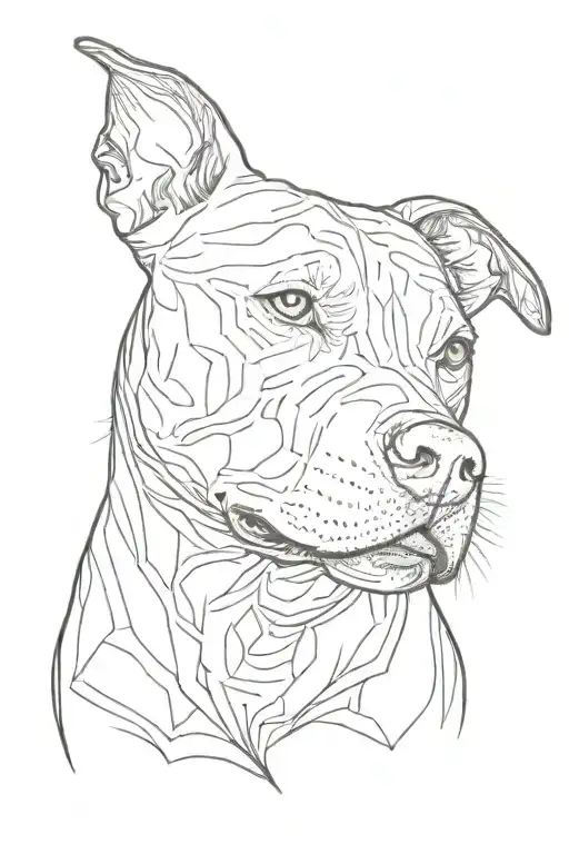 Pitbull Looking Up At The Sky