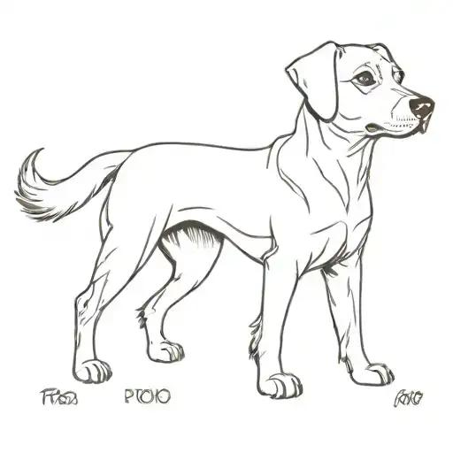 Minimalist Design Of A Dog With The Name Poko Incorporated In Ashgabat Font
