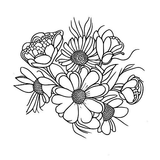 Birth Flower Bouquet For April February August And May