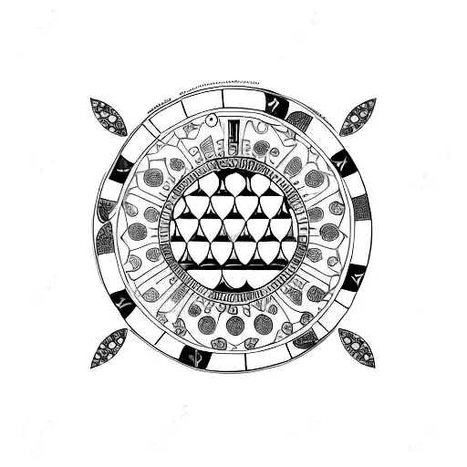 A Minimalist Tattoo Of A Poker Chip With A Moon Phase Design