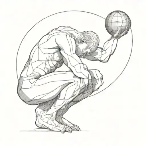 Atlas Holding The World Whilst Kneeling