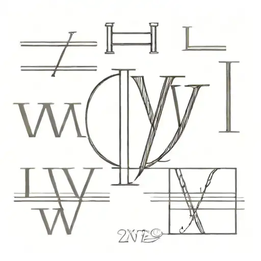 L Iv Vii Roman Numerals Written Out In Bold Letters Simply