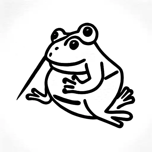 A Small But Fat Frog Thats Wielding A Dagger In His Left Hand