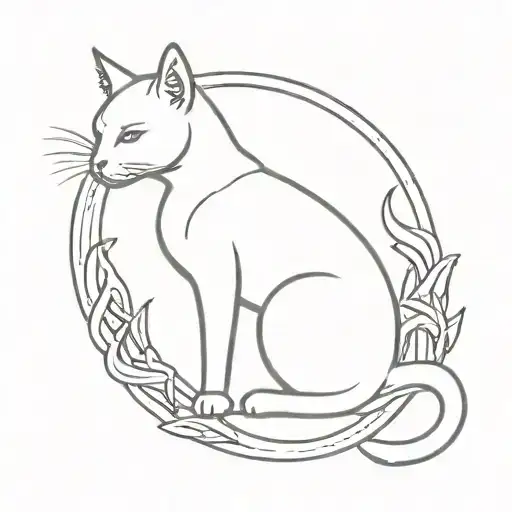 Cat Sitting In Horse Shoe