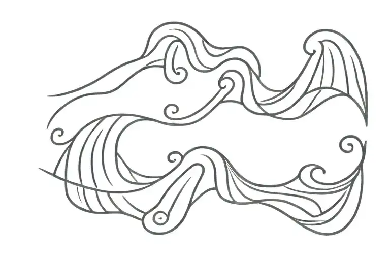 Simple Tattoo Of Three Waves Representing Children