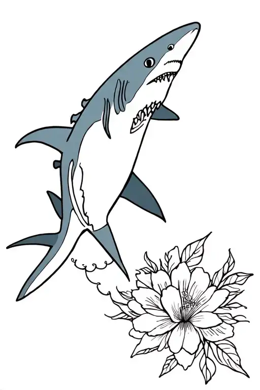 Shark And Flowers