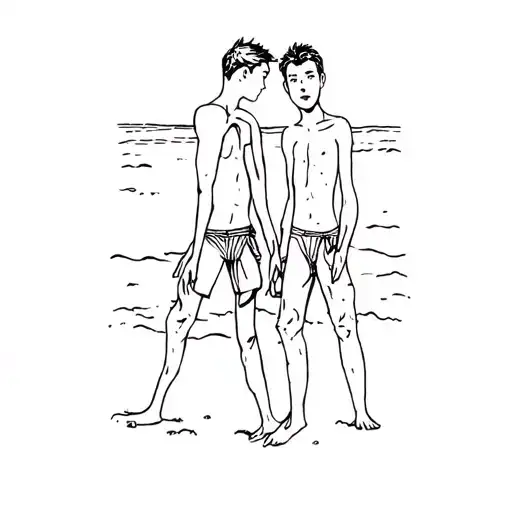 Two Boys On A Beach