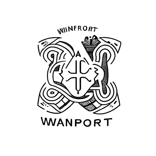 A Small And Simple Outline Of A Passport With The Word 'Wanderlust' Written Inside