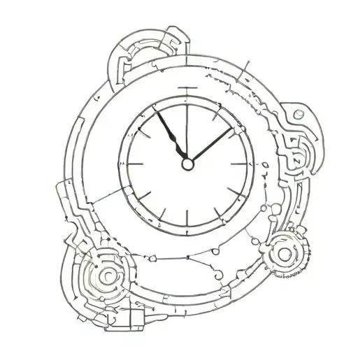 A Minimalist Design Of A Clock Intertwined With Computer Circuitry