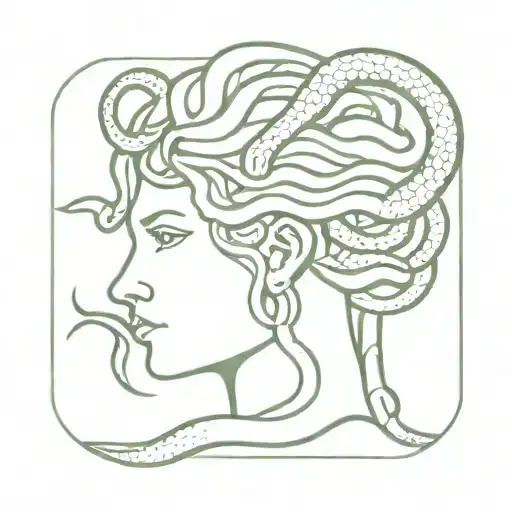 Medusa Head With Snake Wrapped