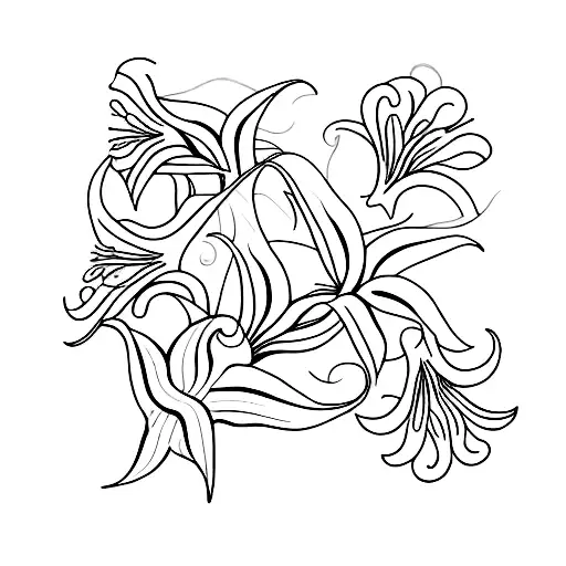 An Abstract Representation Of A Field Of Lilies