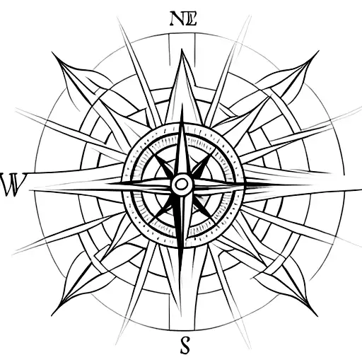 A Minimalist Tattoo Of A Compass To Symbolize The Love For Traveling And Exploring New Places