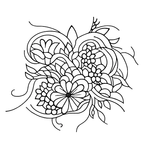 A Dancer's Silhouette Formed By Intricate Floral Patterns In A Minimalist Style