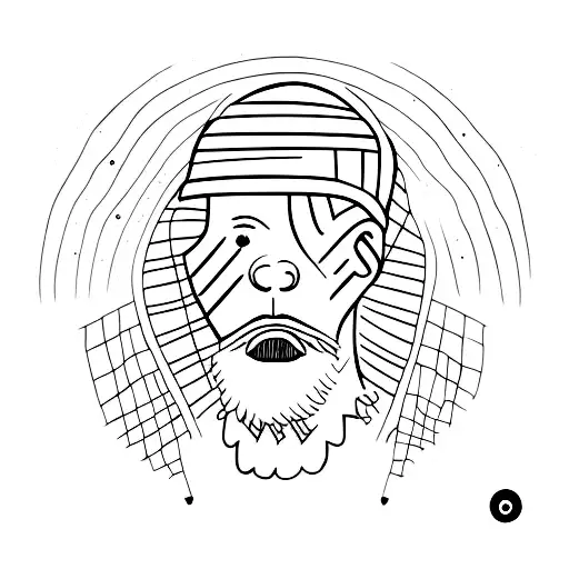 African Tattoo Of A Black Man In The Woods