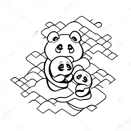 A Cute Panda Cuddling A Small Fan While Sleeping