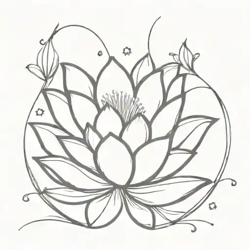 Lotus Flower Watercolor Splashes