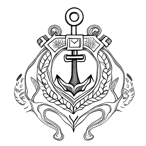 Floral Anchor With Heart In It