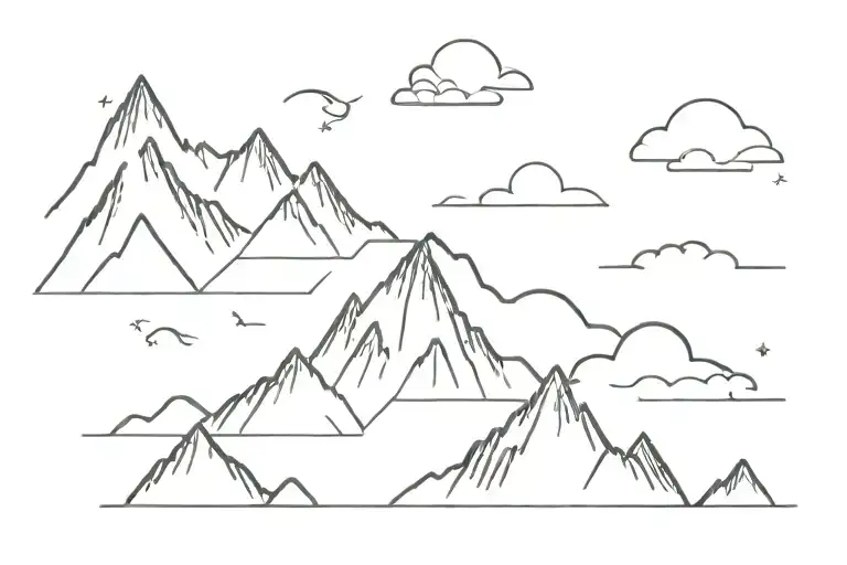 Mountains With 1 Cloud