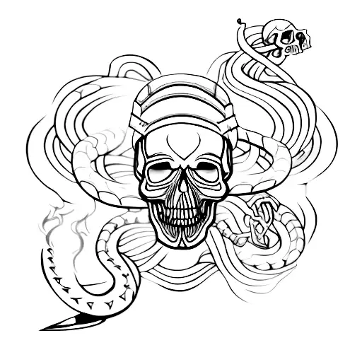 A Knife With Skull And Snake