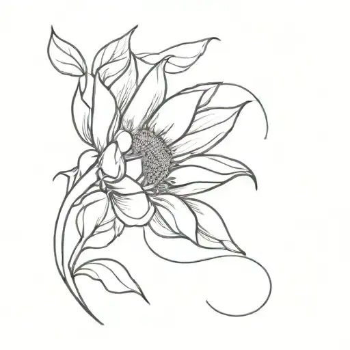 Half Sunflower And Have Icecrystal