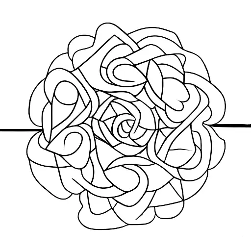 A Geometric Rose Intertwined With A Tulip