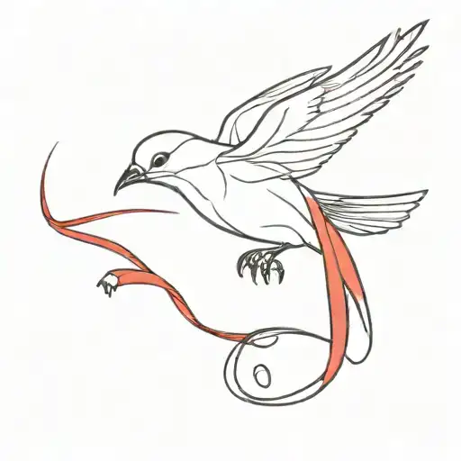 Bird Carrying Red Scarf Show