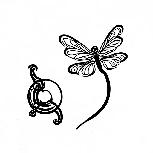 Horseshoe With Daisy And Dragonfly